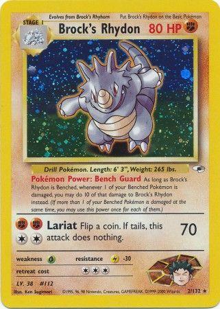 Brock's Rhydon (002/132) Unlimited Holofoil [Gym Heroes] - Holo Rare