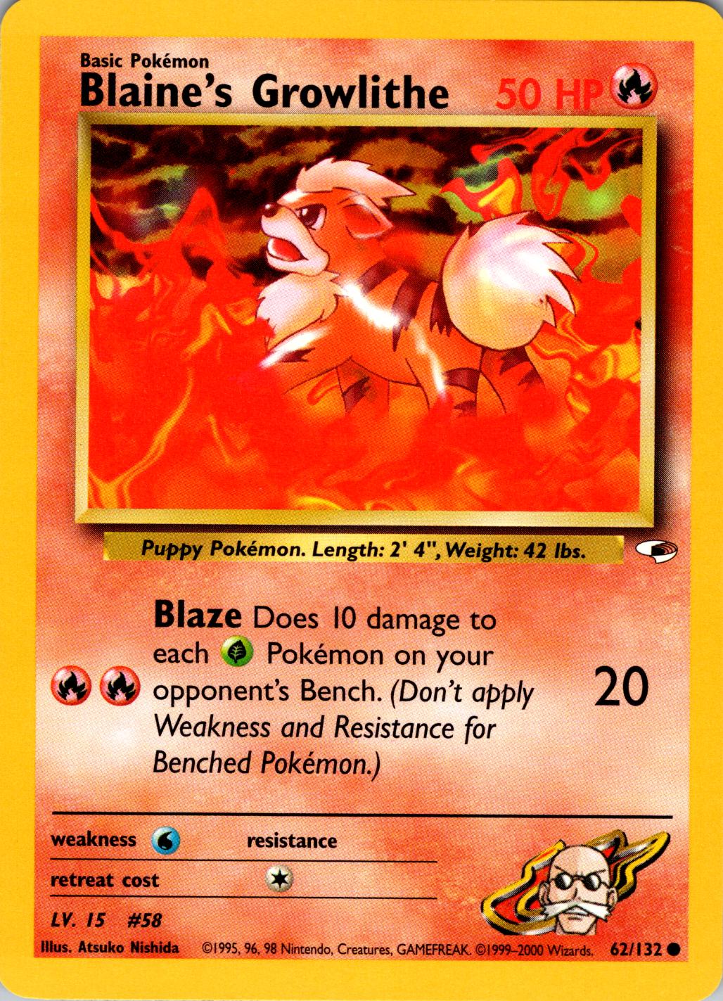 Blaine's Growlithe (062/132) Unlimited [Gym Heroes] - Common