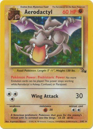 Aerodactyl (001/62) Unlimited Holofoil [Fossil] - Holo Rare