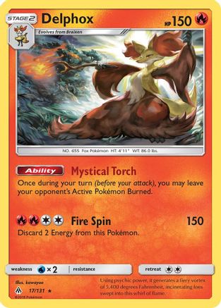 Delphox (017/131) Reverse Holofoil [Forbidden Light] - Holo Rare