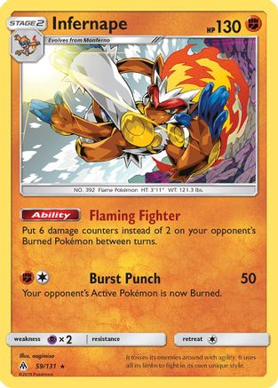 Infernape (059/131) Reverse Holofoil [Forbidden Light] - Holo Rare