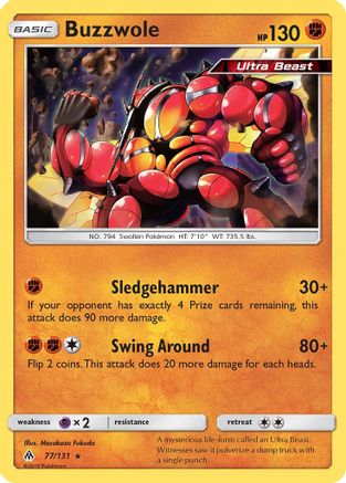 Buzzwole (077/131) Reverse Holofoil [Forbidden Light] - Rare
