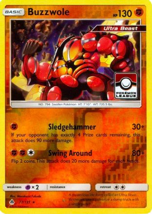 Buzzwole (Pokemon League) (077/131) Reverse Holofoil [League & Championship Cards] - Promo