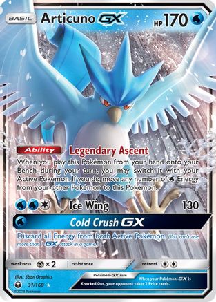 Articuno GX (031/168) Holofoil [Celestial Storm] - Ultra Rare