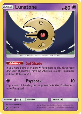 Lunatone (61/168) Reverse Holofoil [Celestial Storm] - Holo Rare