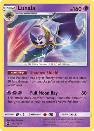 Lunala (70/168) Holofoil [Celestial Storm] - Holo Rare
