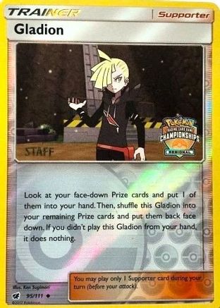 Gladion (Regional Championships) [Staff] (95/111) Reverse Holofoil [League & Championship Cards] - Promo