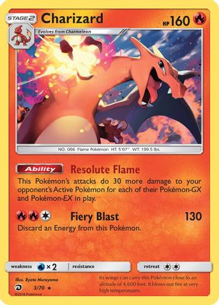 Charizard (003/70) Reverse Holofoil [Dragon Majesty] - Holo Rare
