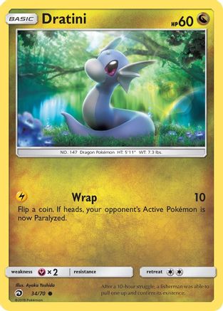 Dratini (034/70) Reverse Holofoil [Dragon Majesty] - Common