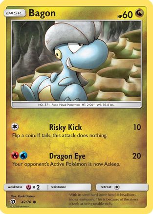 Bagon (42/70) Reverse Holofoil [Dragon Majesty] - Common