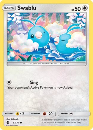 Swablu (057/70) Reverse Holofoil [Dragon Majesty] - Common