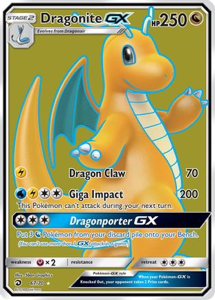 Dragonite GX (Full Art) (67/70) Holofoil [Dragon Majesty] - Ultra Rare