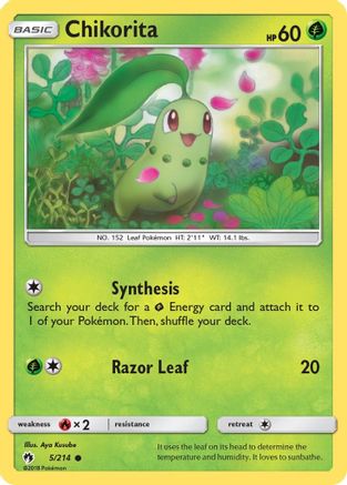 Chikorita (005/214) Reverse Holofoil [Lost Thunder] - Common