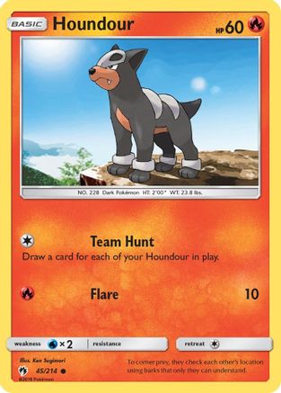 Houndour (045/214) Reverse Holofoil [Lost Thunder] - Common