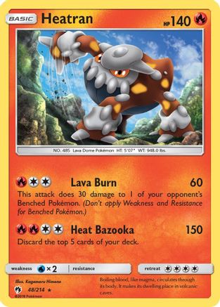 Heatran (48/214) Reverse Holofoil [Lost Thunder] - Holo Rare