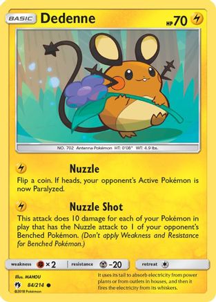 Dedenne (084/214) Reverse Holofoil [Lost Thunder] - Common