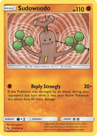 Sudowoodo (110/214) Reverse Holofoil [Lost Thunder] - Uncommon