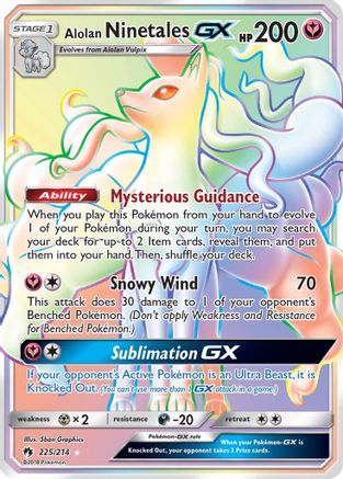 Alolan Ninetales GX (Secret) (225/214) Holofoil [Lost Thunder] - Secret Rare