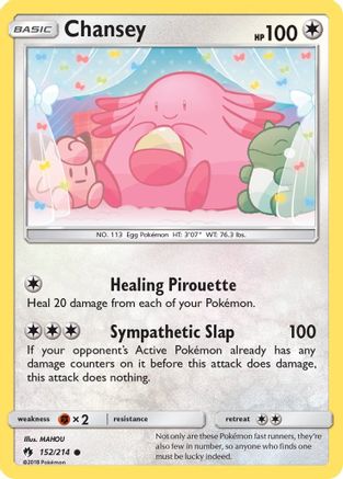 Chansey (152/214) Reverse Holofoil [Lost Thunder] - Common