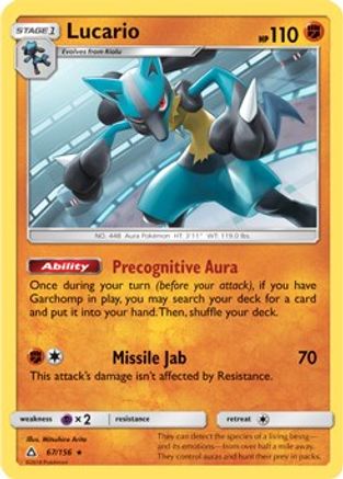 Lucario (SM Ultra Prism) (67/156) [Deck Exclusives] - Rare
