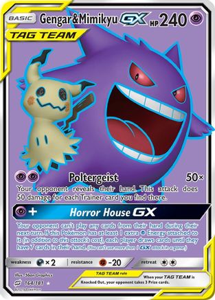 Gengar & Mimikyu GX (Full Art) (164/181) Holofoil [Team Up] - Ultra Rare