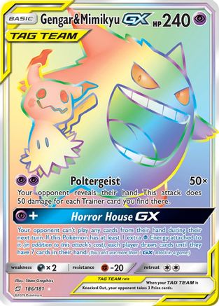 Gengar & Mimikyu GX (Secret) (186/181) Holofoil [Team Up] - Secret Rare