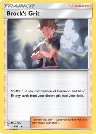 Brock's Grit (135/181) Reverse Holofoil [Team Up] - Uncommon