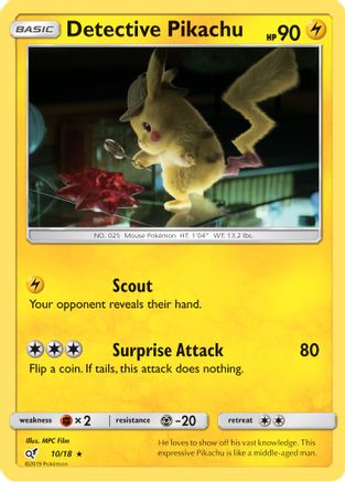Detective Pikachu (010/18) Holofoil [Detective Pikachu] - Rare