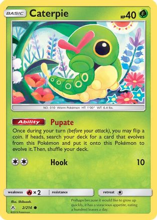 Caterpie (002/214) Reverse Holofoil [Unbroken Bonds] - Common