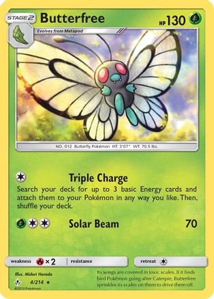 Butterfree (004/214) Reverse Holofoil [Unbroken Bonds] - Rare