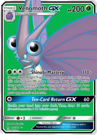 Venomoth GX (Full Art) (193/214) Holofoil [Unbroken Bonds] - Ultra Rare
