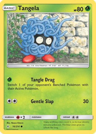 Tangela (16/214) Reverse Holofoil [Unbroken Bonds] - Common
