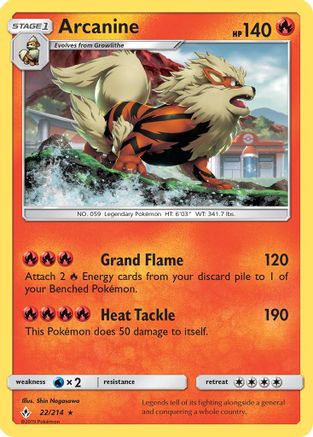 Arcanine (022/214) Reverse Holofoil [Unbroken Bonds] - Holo Rare