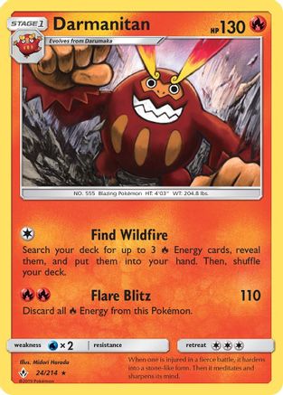 Darmanitan (024/214) Reverse Holofoil [Unbroken Bonds] - Rare