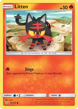 Litten (026/214) Reverse Holofoil [Unbroken Bonds] - Common