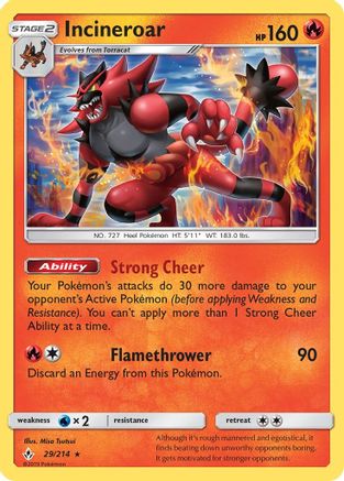 Incineroar (029/214) Reverse Holofoil [Unbroken Bonds] - Rare