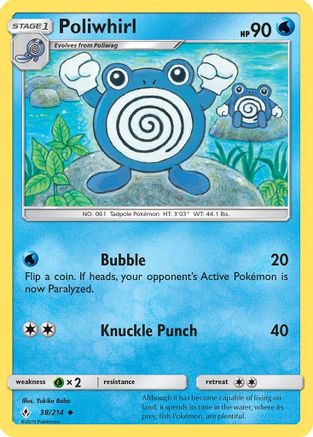 Poliwhirl (038/214) Reverse Holofoil [Unbroken Bonds] - Uncommon
