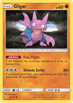 Gligar (98/214) Reverse Holofoil [Unbroken Bonds] - Common