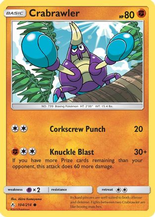 Crabrawler (104/214) Reverse Holofoil [Unbroken Bonds] - Common