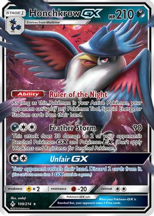Honchkrow GX (109/214) Holofoil [Unbroken Bonds] - Ultra Rare