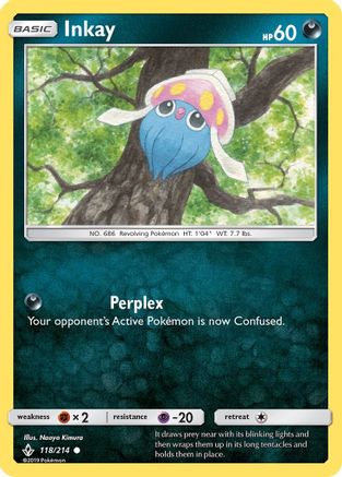 Inkay (118/214) Reverse Holofoil [Unbroken Bonds] - Common