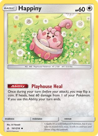 Happiny (161/214) Reverse Holofoil [Unbroken Bonds] - Uncommon