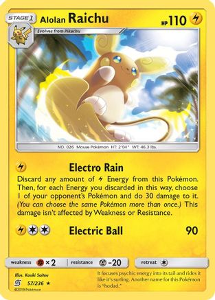 Alolan Raichu (057/236) Holofoil [Unified Minds] - Holo Rare