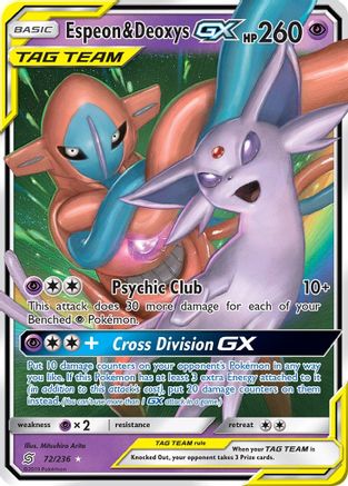 Espeon & Deoxys GX (072/236) Holofoil [Unified Minds] - Ultra Rare