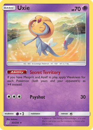 Uxie (83/236) Reverse Holofoil [Unified Minds] - Holo Rare