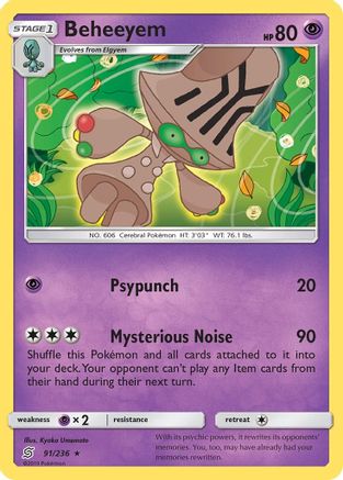 Beheeyem (91/236) Reverse Holofoil [Unified Minds] - Rare