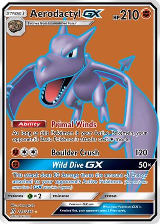 Aerodactyl GX (Full Art) (224/236) Holofoil [Unified Minds] - Ultra Rare