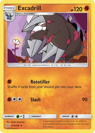 Excadrill (119/236) Reverse Holofoil [Unified Minds] - Rare