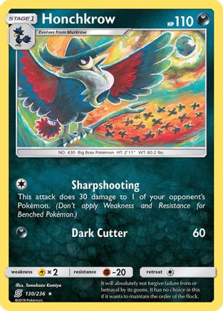 Honchkrow (130/236) Reverse Holofoil [Unified Minds] - Rare