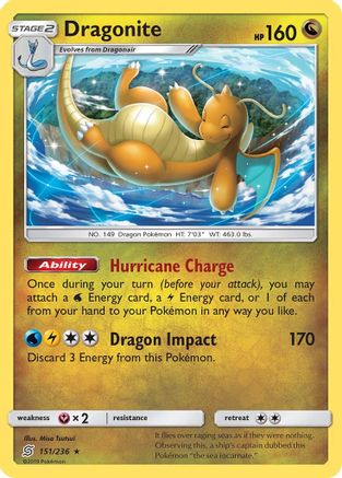 Dragonite (151/236) Reverse Holofoil [Unified Minds] - Rare